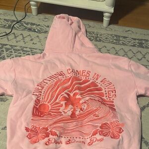 Pink Palm Puff Everything Comes in Waves Hoodie